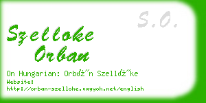 szelloke orban business card